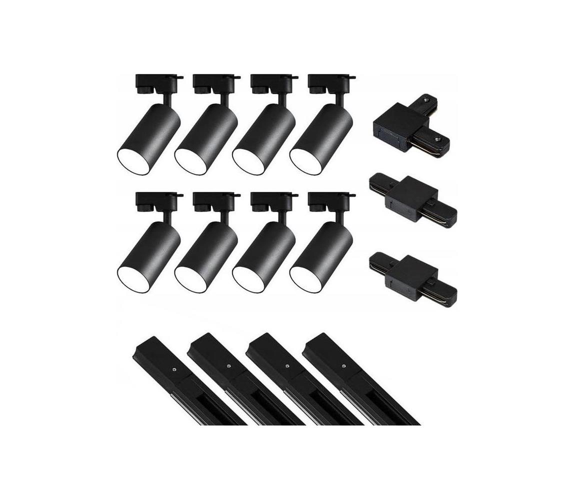 Donoci Bodové svietidlo v lištovom systéme 8xGU10/25W/230V 4 m čierna