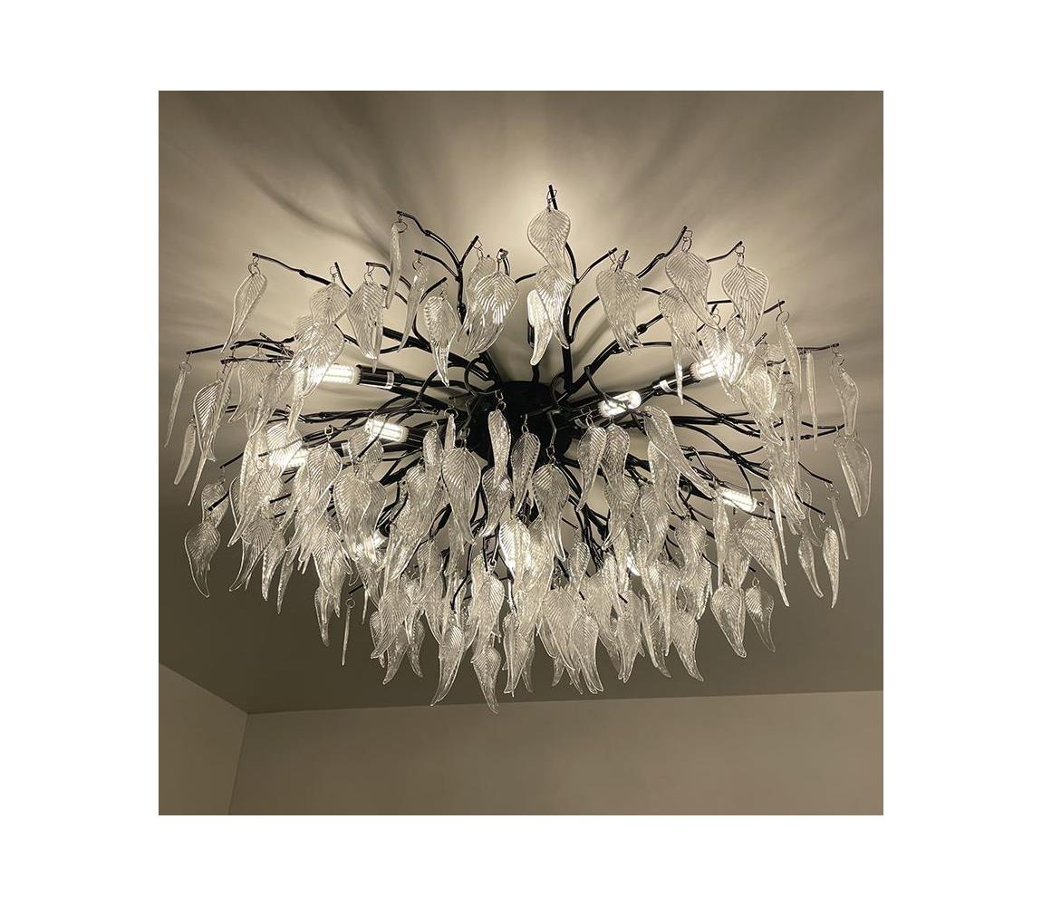 Donoci Krištáľový prisadený luster 12xG9/40W/230V čierna CA043/800C