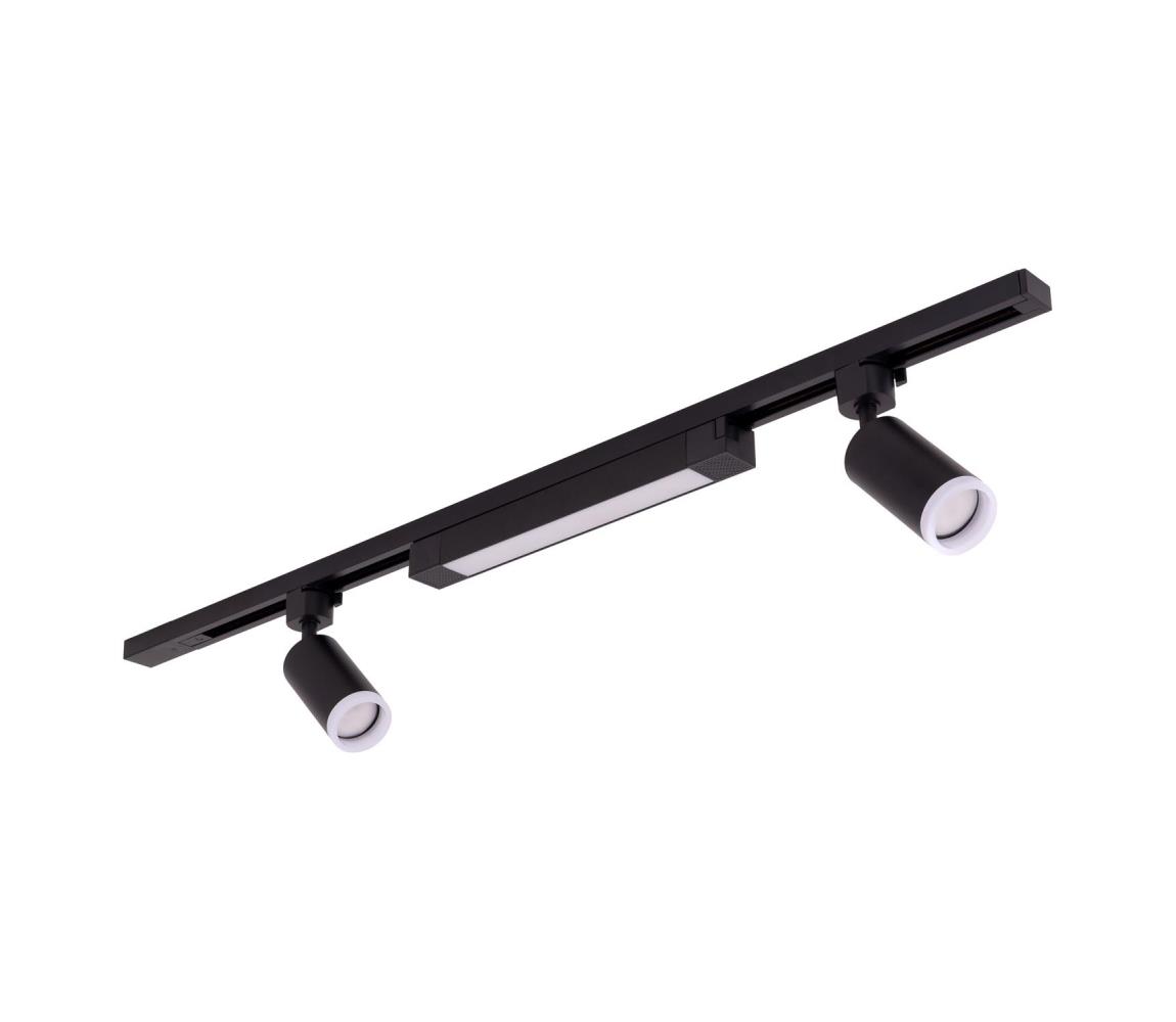 Donoci LED bodové svietidlo do lištového systému TRACER 2xGU10/10W/230V + LED/20W 1 m čierna