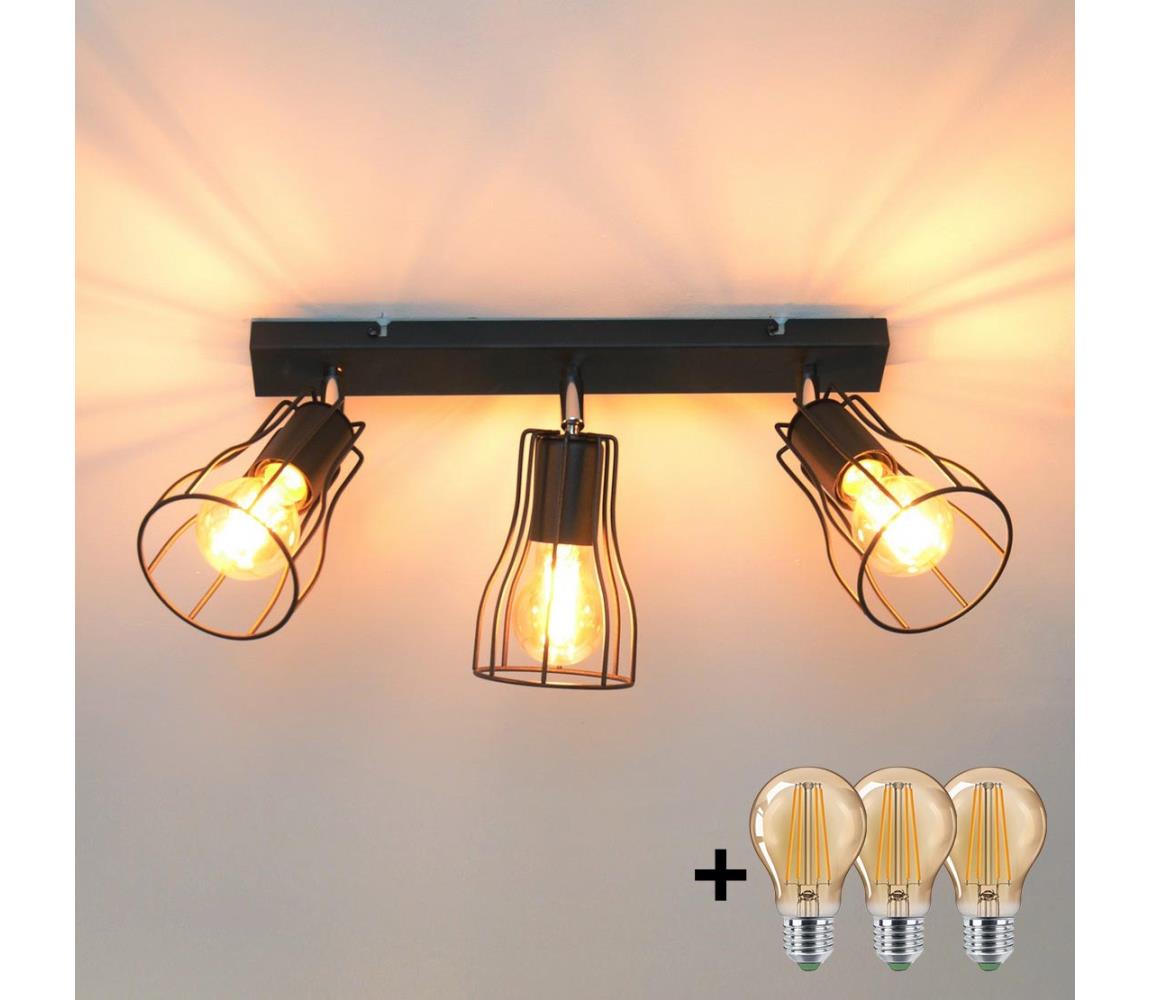 Donoci LED Bodové svietidlo TUBE II 3xE27/15W/230V čierna