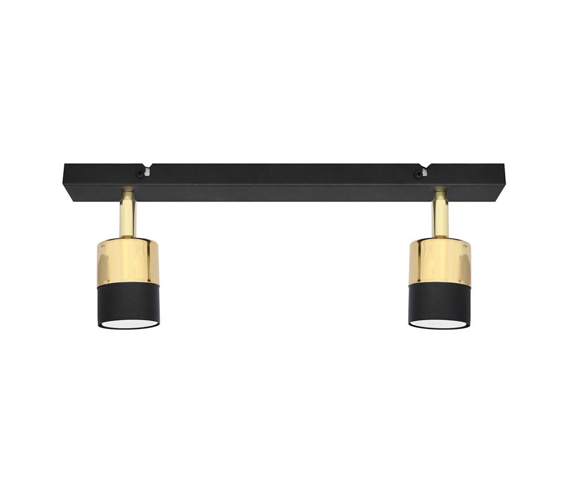 Donoci LED Bodové svietidlo TUBSSON 2xGU10/4,8W/230V čierna/zlatá