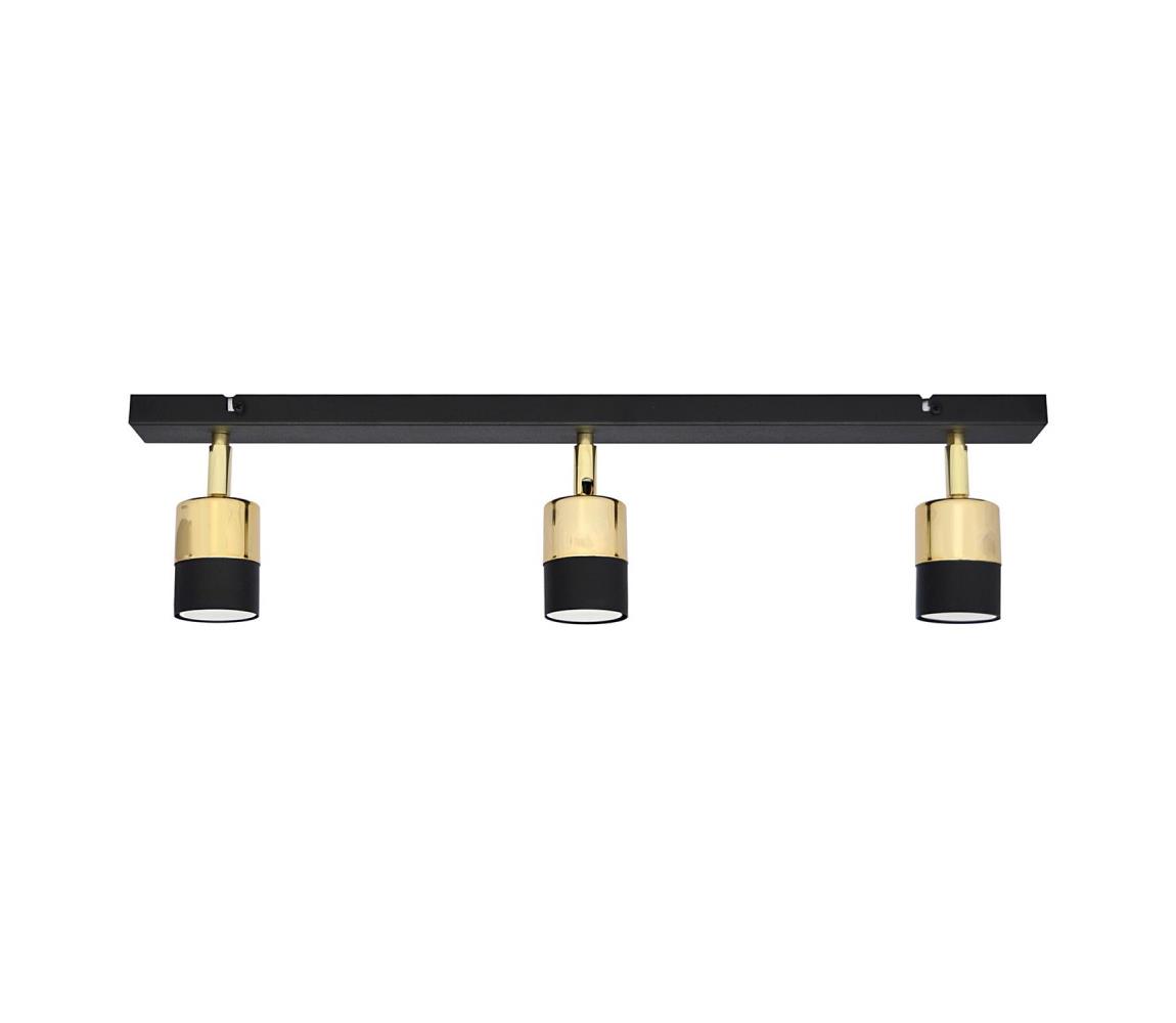 Donoci LED Bodové svietidlo TUBSSON 3xGU10/4,8W/230V čierna/zlatá