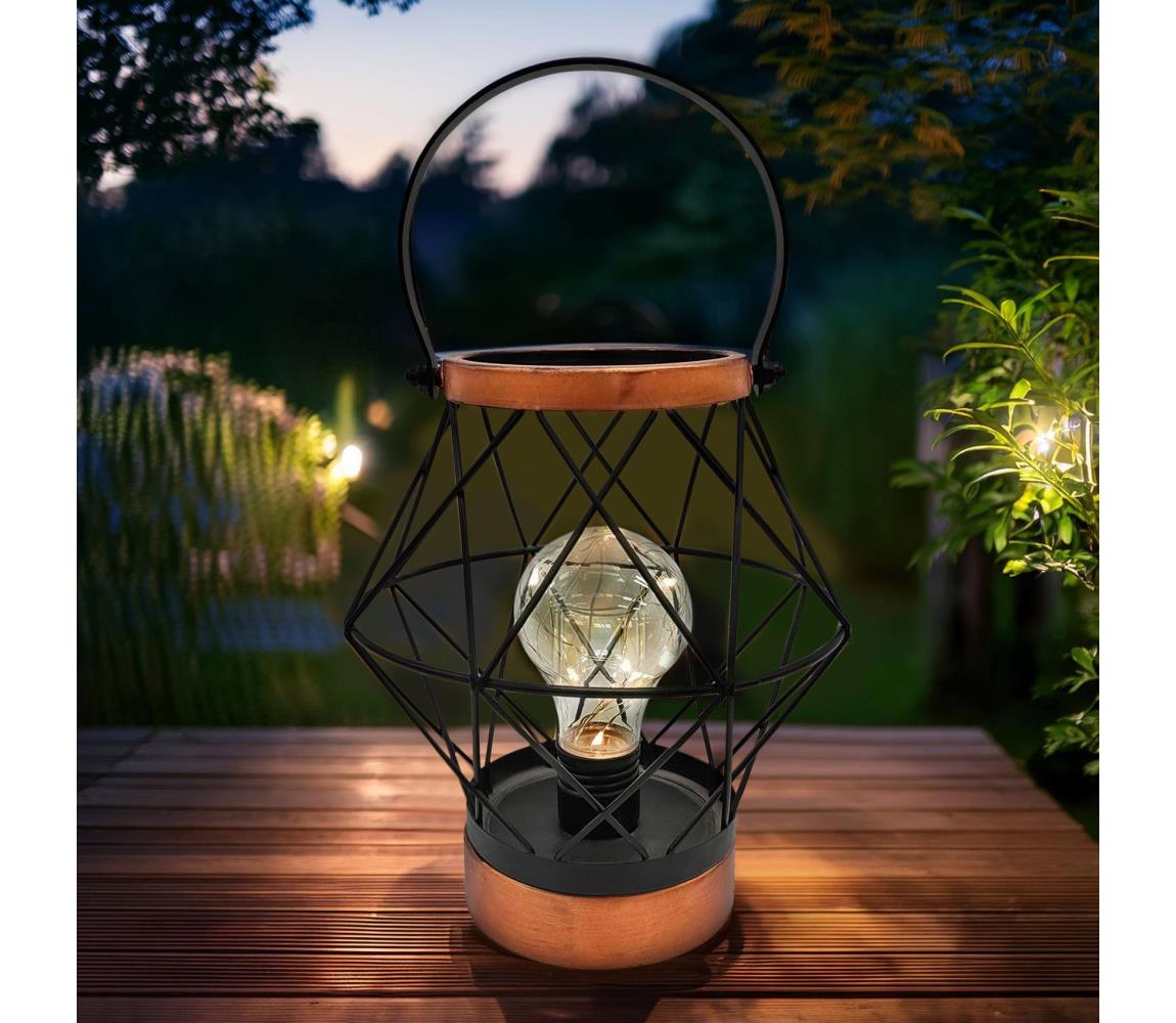 Donoci LED Dekoračná stolná lampa LED/3xAA čierna/meď WO3105