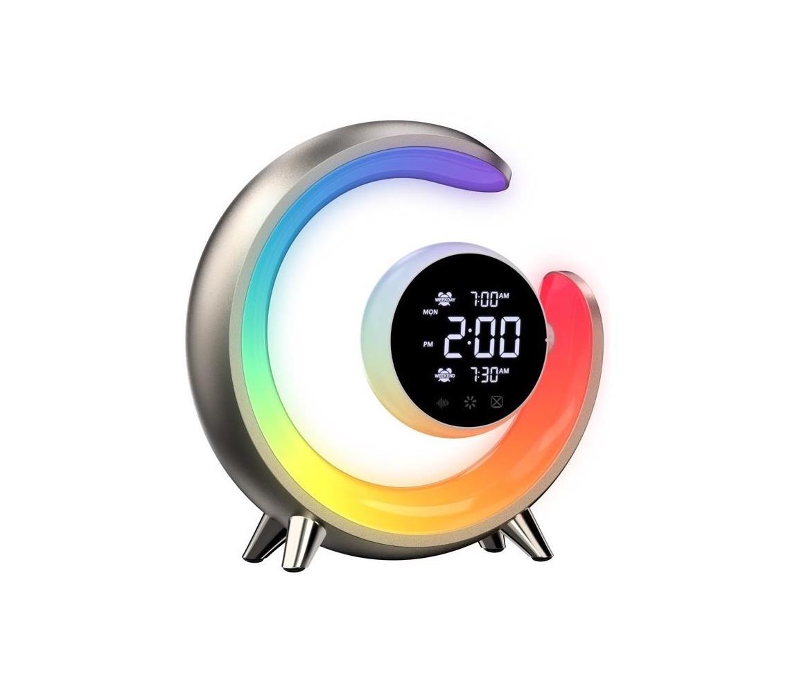 Donoci LED RGBW stmievateľná stolná lampa s budíkom PEACOCK LED/20W/5V US