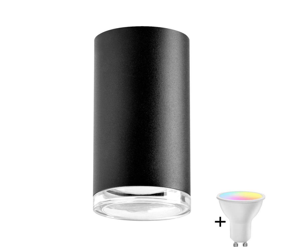 Donoci LED RGBW stmievateľné kúpeľňové bodové svietidlo TURYN 1xGU10/6,5W/230V IP44 čierne