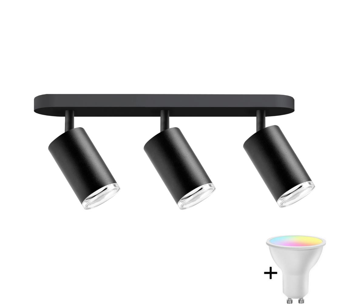 Donoci LED RGBW Stmievateľné kúpeľňové bodové svietidlo TURYN 3xGU10/6,5W/230V IP44 čierne