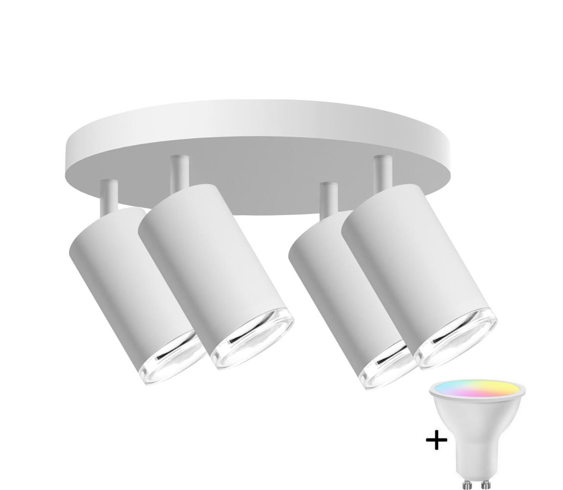 Donoci LED RGBW stmievateľné kúpeľňové bodové svietidlo TURYN 4xGU10/6,5W/230V IP44 biela
