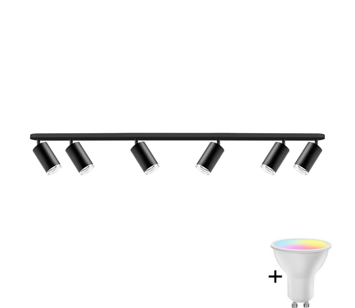 Donoci LED RGBW Stmievateľné kúpeľňové bodové svietidlo TURYN 6xGU10/6,5W/230V IP44 čierne