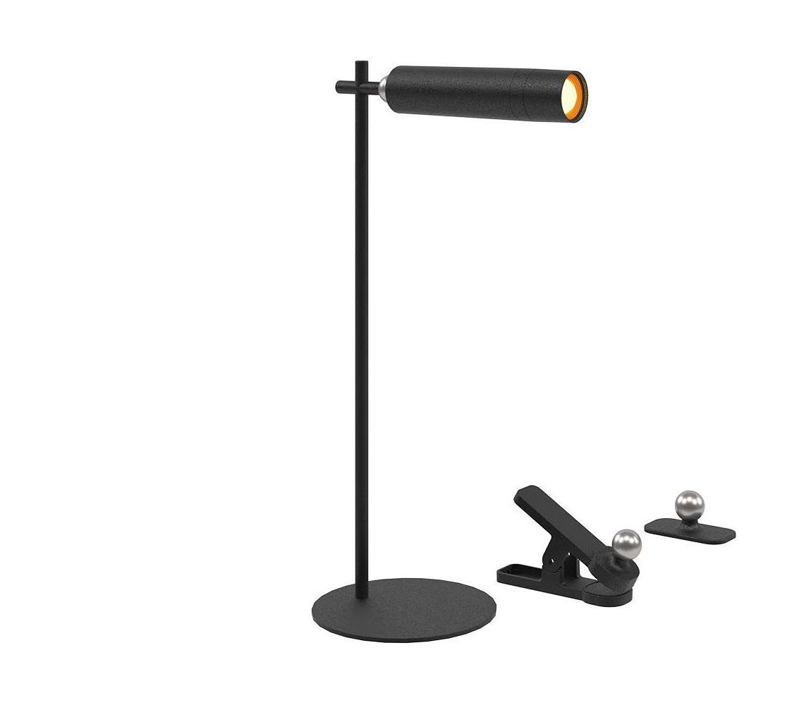 Donoci LED Stmievateľná magnetická stolná lampa LED/3W/5V 4000K 1500 mAh čierna