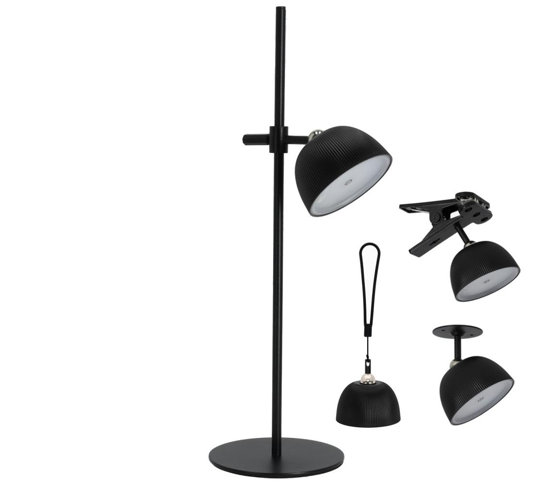 Donoci LED Stmievateľná nabíjacia stolná lampa LED/3,5W/5V 3000/4000/6500K čierna