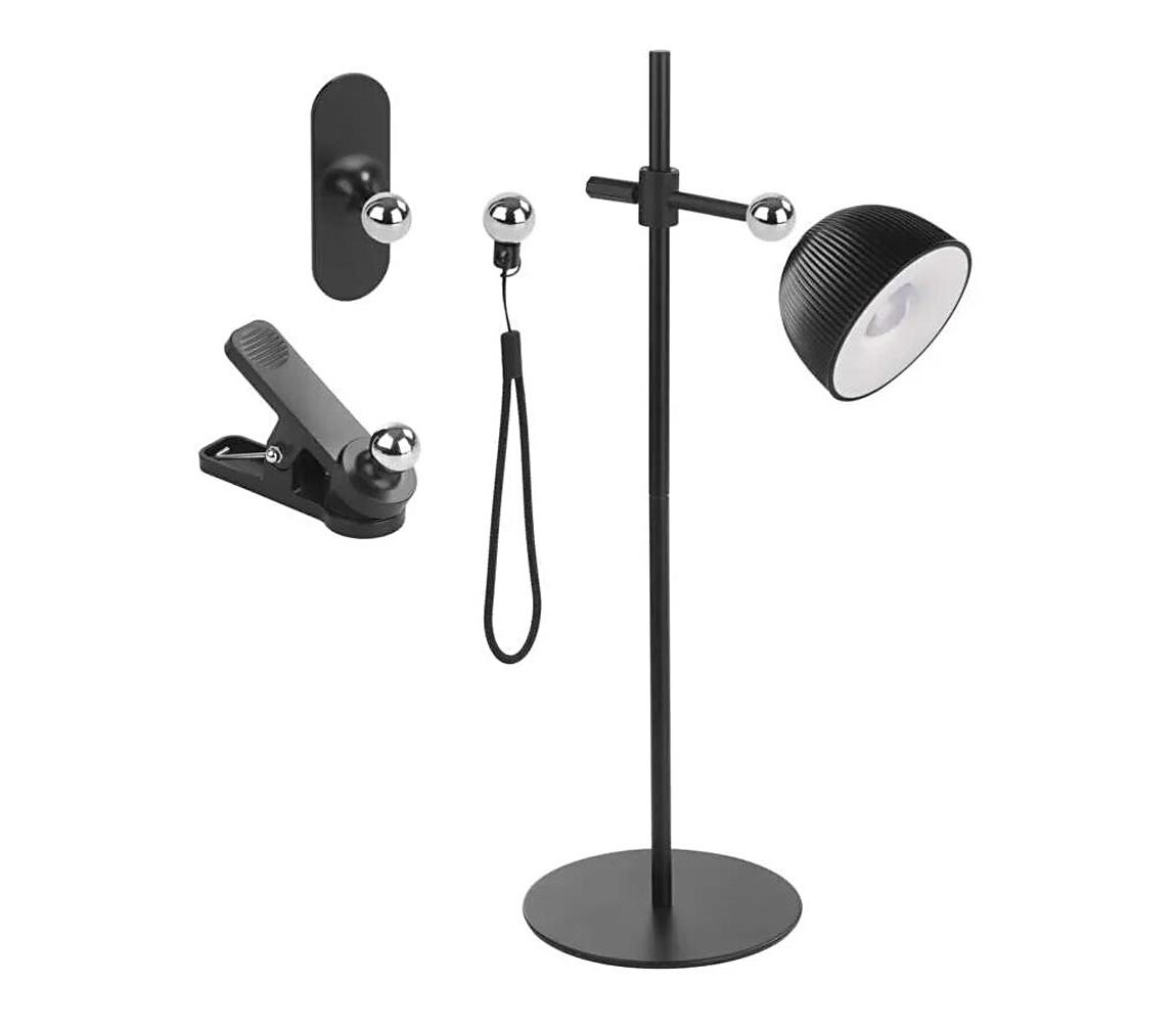 Donoci LED Stmievateľná nabíjacia stolná lampa magnetická 4v1 LED/4,2W/3,7V 4000K čierna