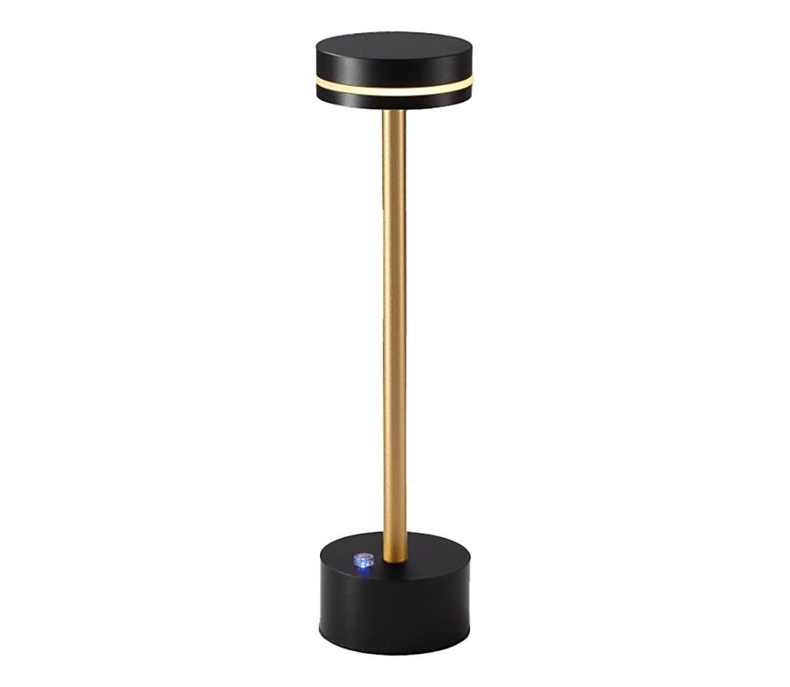 Donoci LED stmievateľná nabíjateľná stolná lampa SAM LED/5W/5V čierna/zlatá ML1386