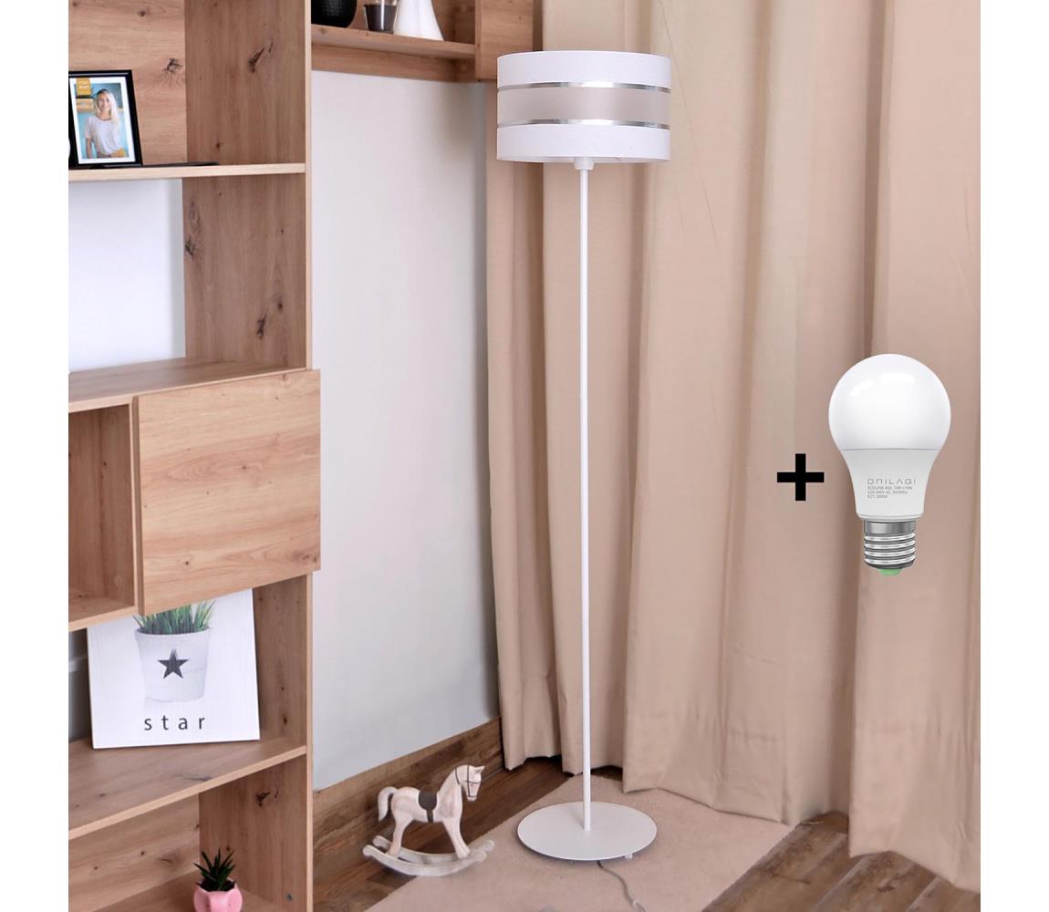 Donoci LED Stojacia lampa HELEN 1xE27/15W/230V biela