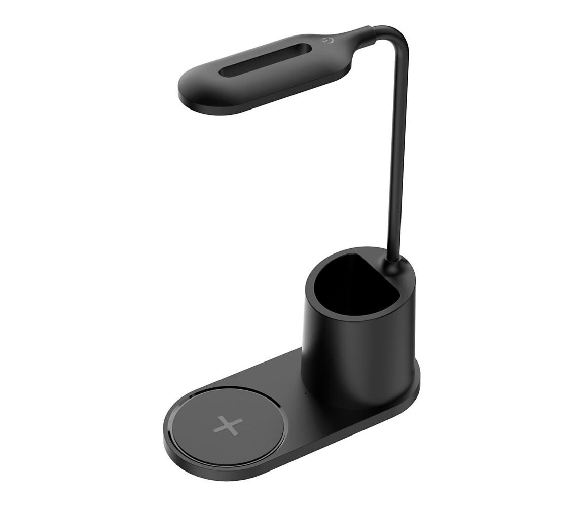 Donoci LED Stolná lampa LED/3W/5V s bezdrôtovým nabíjaním čierna
