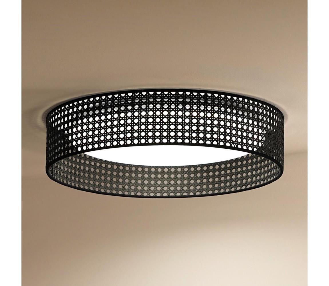 Donoci LED Stropné svietidlo ROLLER RATTAN LED/24W/230V pr. 45 cm čierna