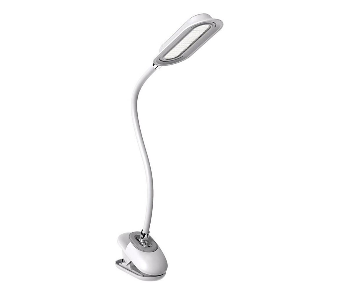 Donoci LED+CCT stmievateľná stolná lampa s klipom CLIP 7,5W/230V biela 08997L