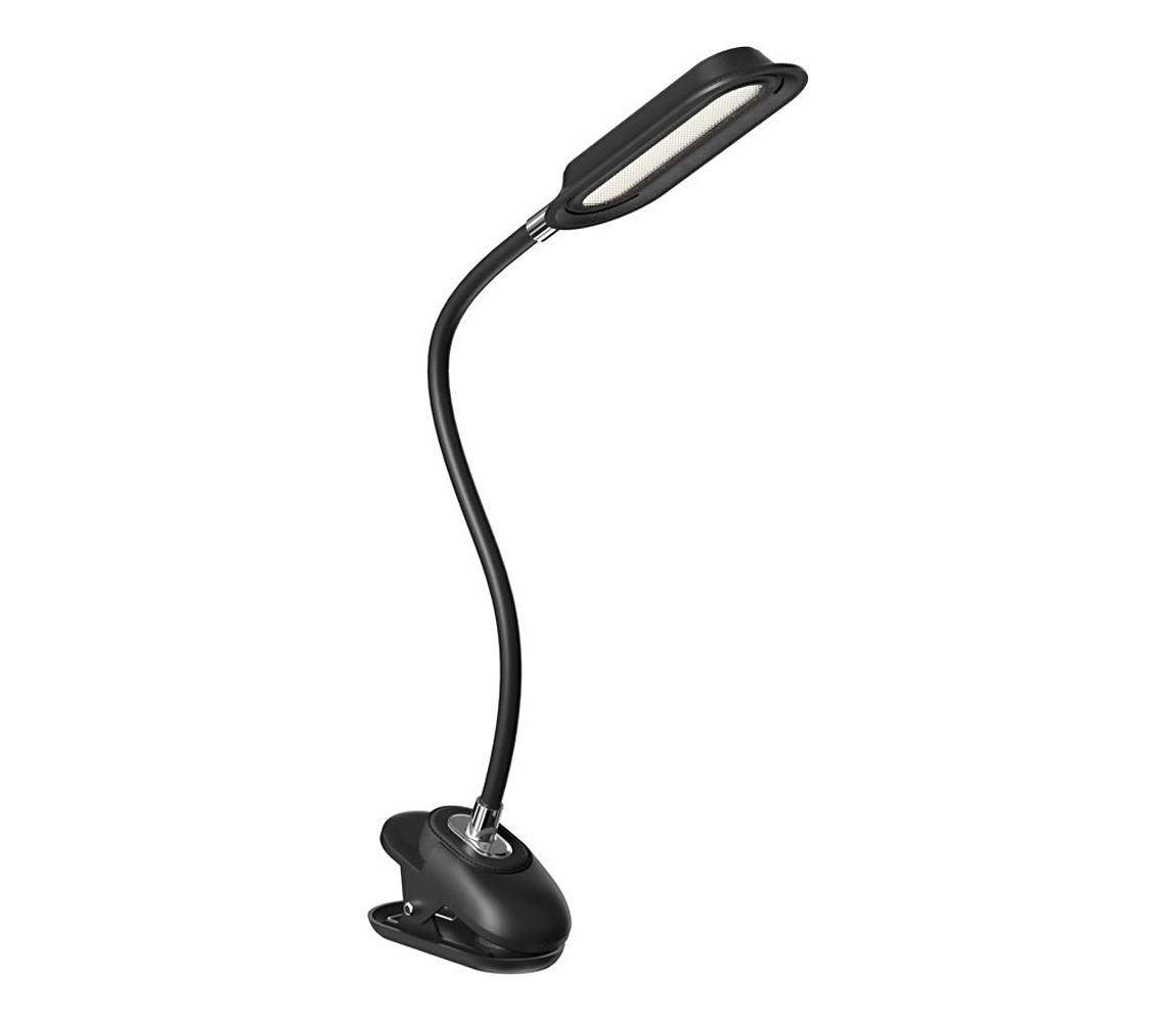 Donoci LED+CCT stmievateľná stolná lampa s klipom CLIP 7,5W/230V čierna 08998L
