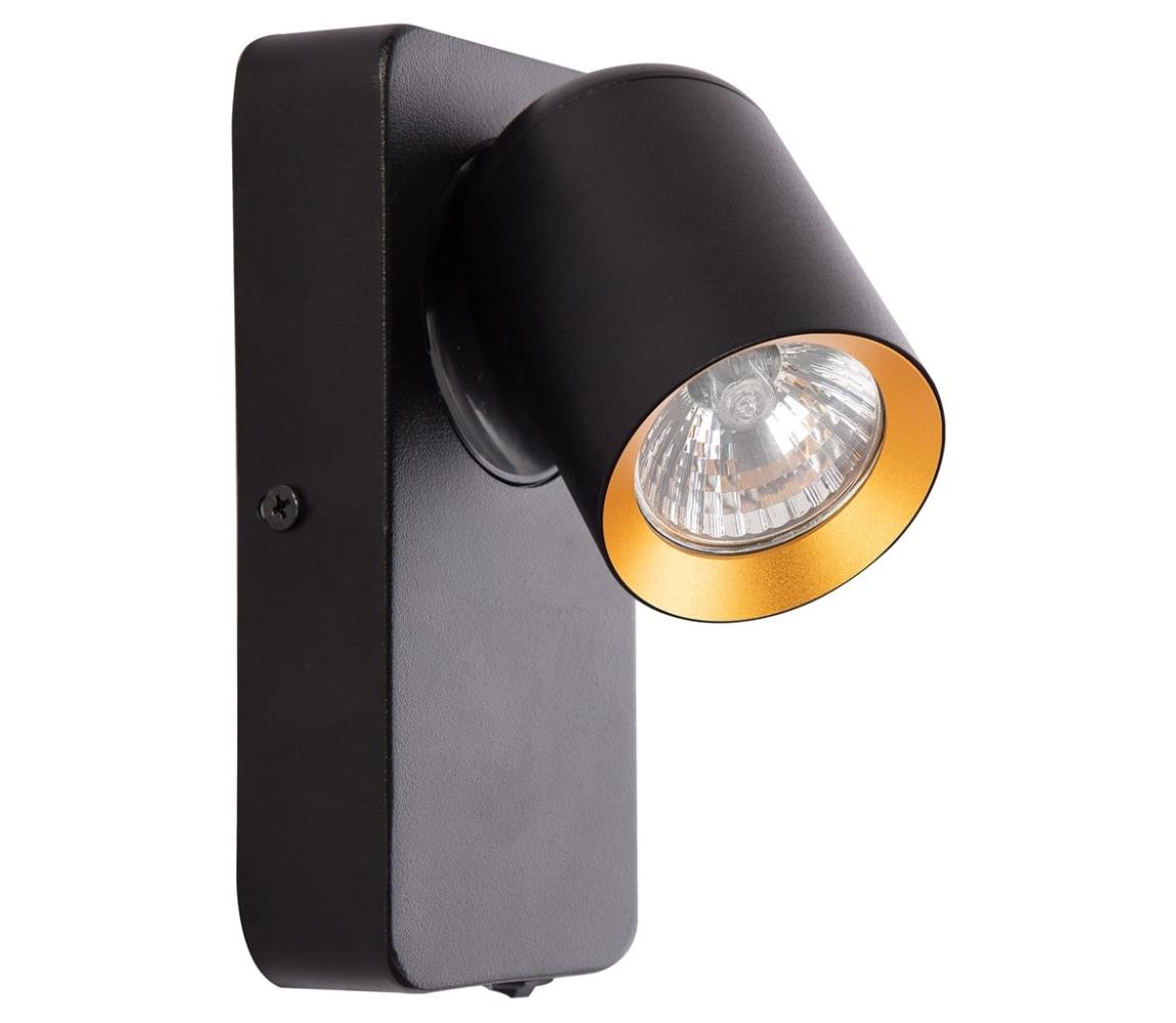 Donoci Nástenné bodové svietidlo ANDY 1xGU10/8W/230V čierna/zlatá