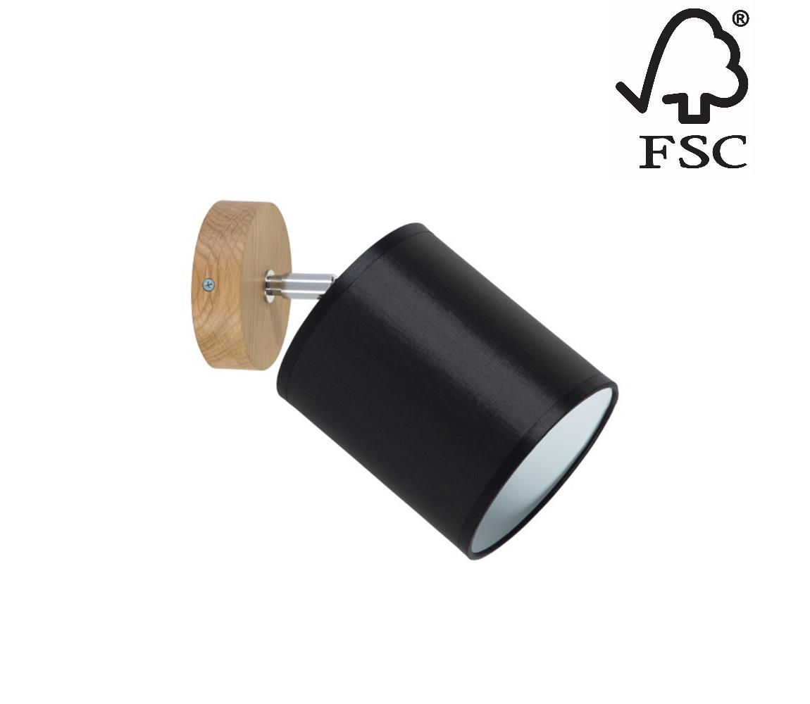 Donoci Nástenné bodové svietidlo APRILLIA 1xE27/25W/230V dub čierna