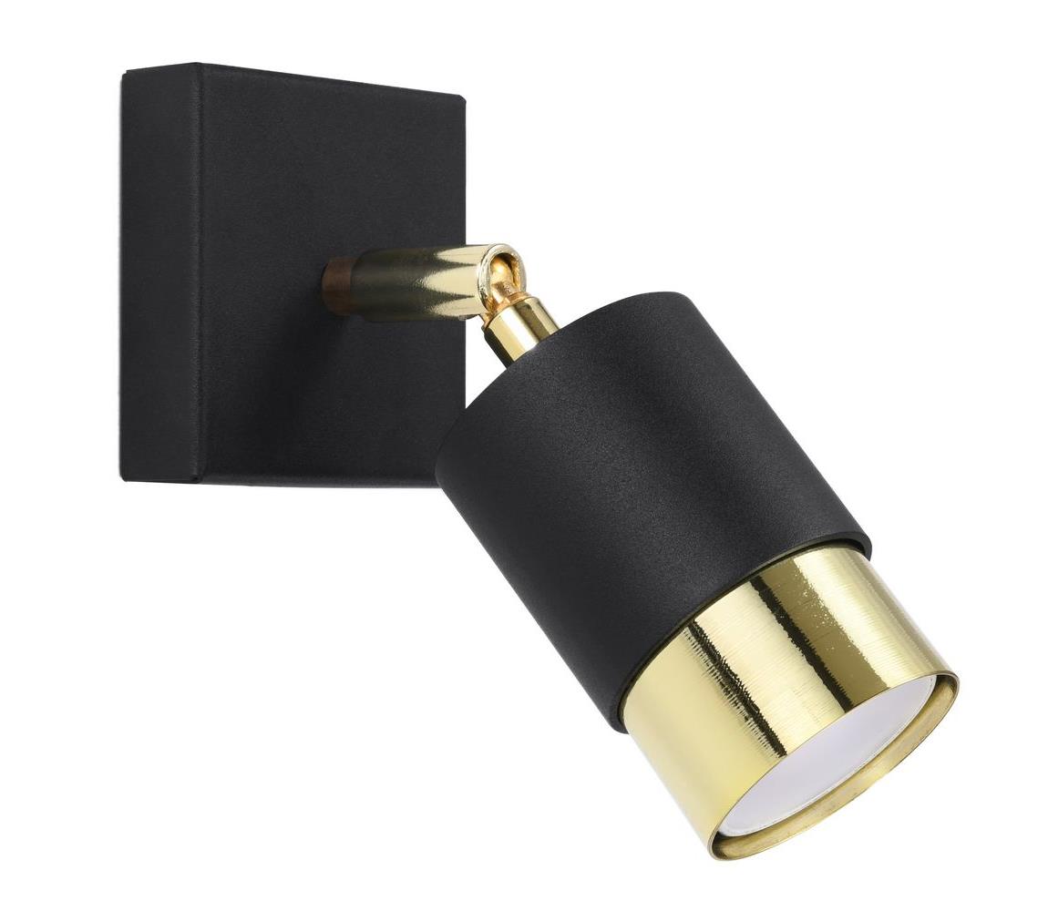 Donoci Nástenné bodové svietidlo NERO 1xGU10/40W/230V čierna/zlatá