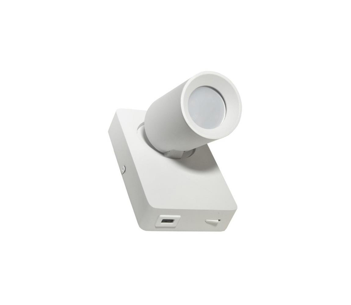 Donoci Nástenné bodové svietidlo TAFT 1xGU10/30W/230V USB biela