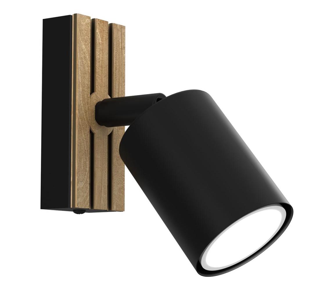 Donoci Nástenné bodové svietidlo TERRA 1xGU10/8W/230V čierna/dub