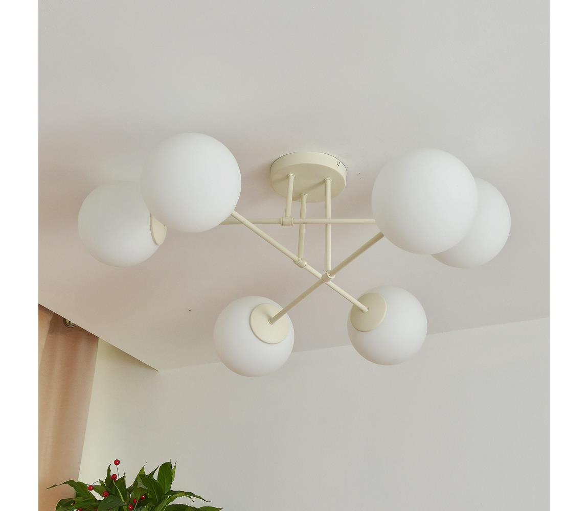 Donoci Prisadené stropné svietidlo MOON 6xE27/15W/230V krémové