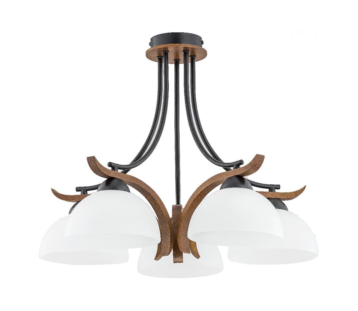 Donoci Prisadený luster BAFIA 5xE27/15W/230V hnedá 26125