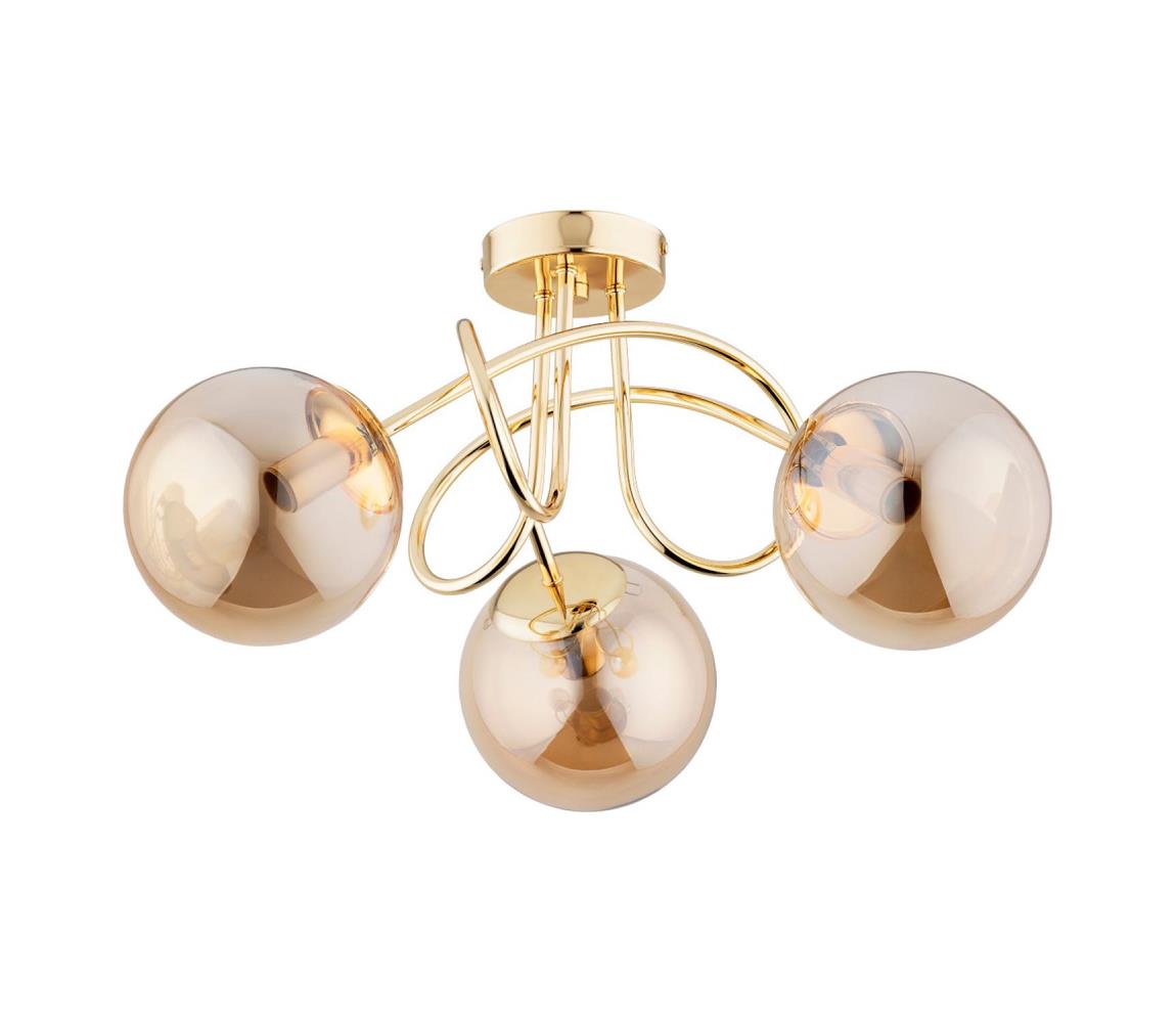 Donoci Prisadený luster BANKO 3xE14/10W/230V zlatá 62365