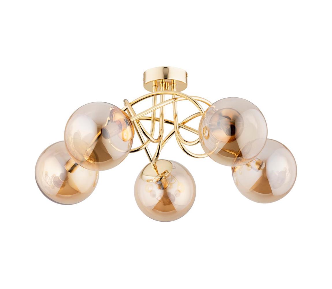 Donoci Prisadený luster BANKO 5xE14/10W/230V zlatá 63203