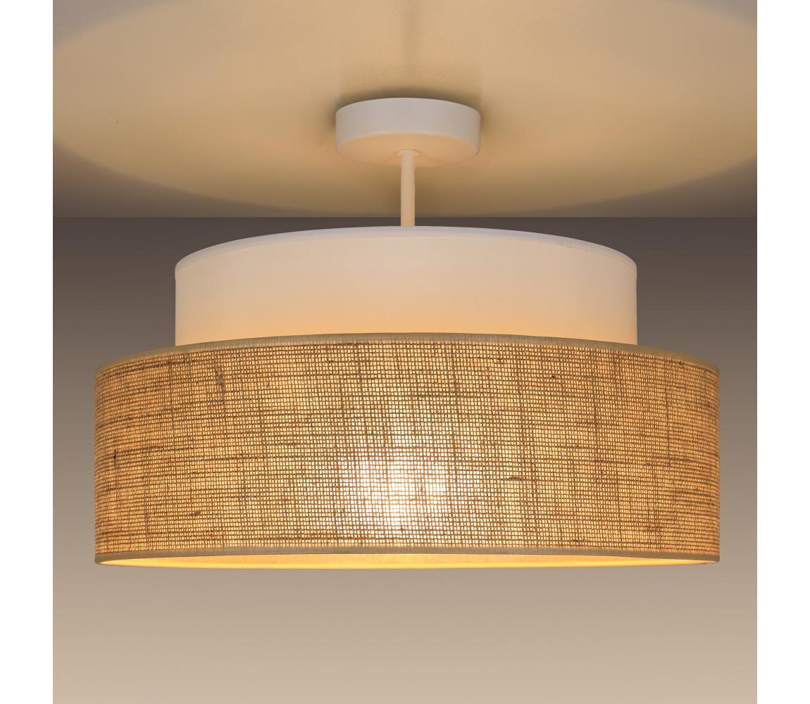 Donoci Prisadený luster BOHO 1xE27/60W/230V pr. 40 cm biela/béžová 0630