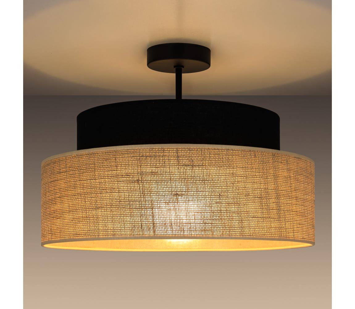 Donoci Prisadený luster BOHO 1xE27/60W/230V pr. 40 cm čierna/béžová 0683