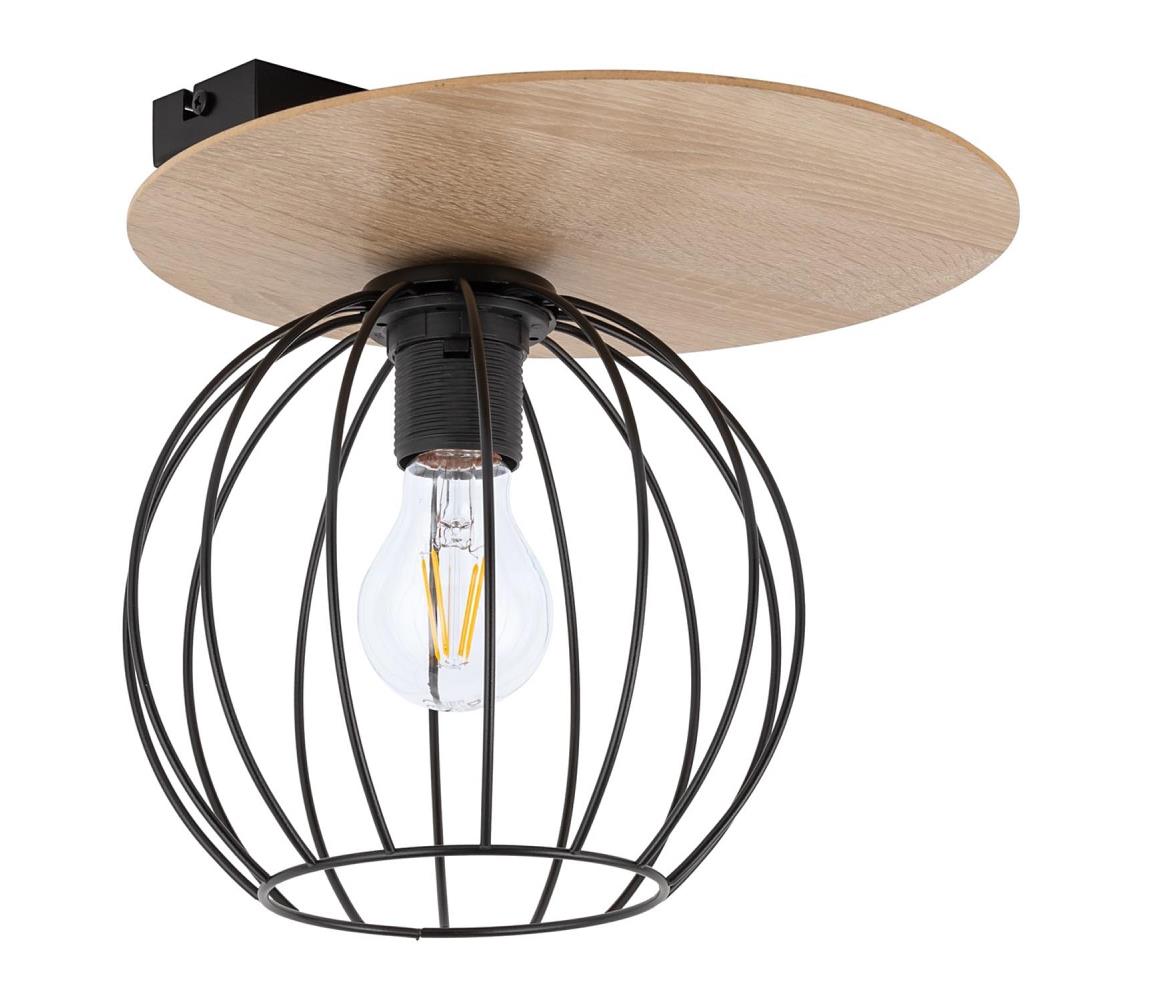 Donoci Prisadený luster CYBER 1xE27/60W/230V drevo/čierna 32354