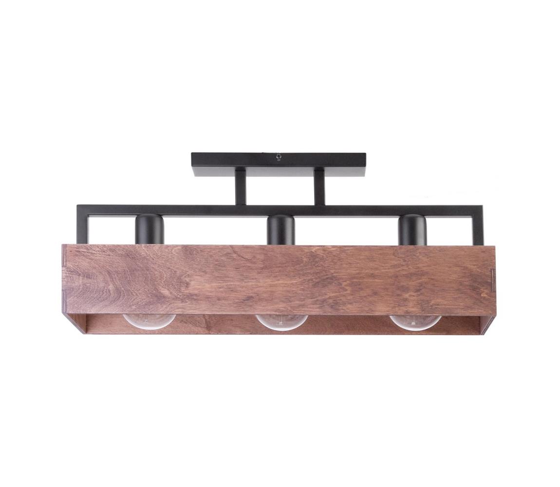 Donoci Prisadený luster DAKOTA 3xE27/60W/230V drevo/čierna 31740