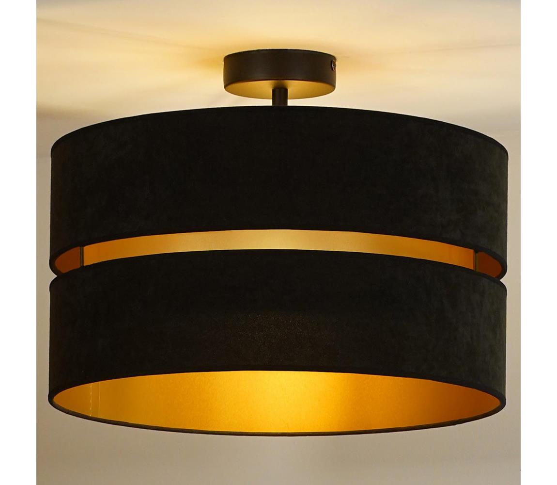 Donoci Prisadený luster DUO 1xE27/15W/230V pr. 40 cm čierna/zlatá 601085
