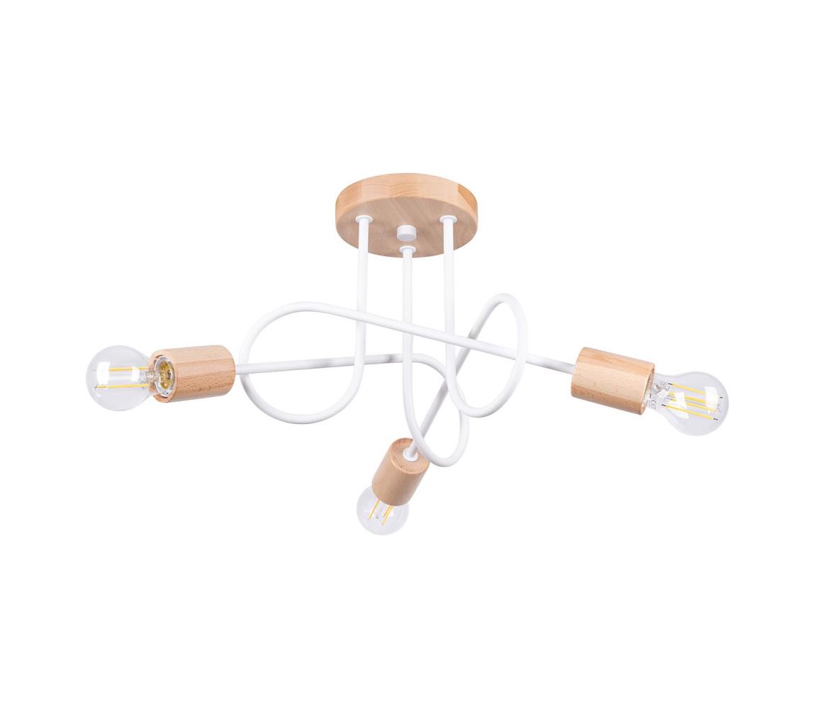 Donoci Prisadený luster EMBER 3xE27/15W/230V biela/béžová/buk SL.1474