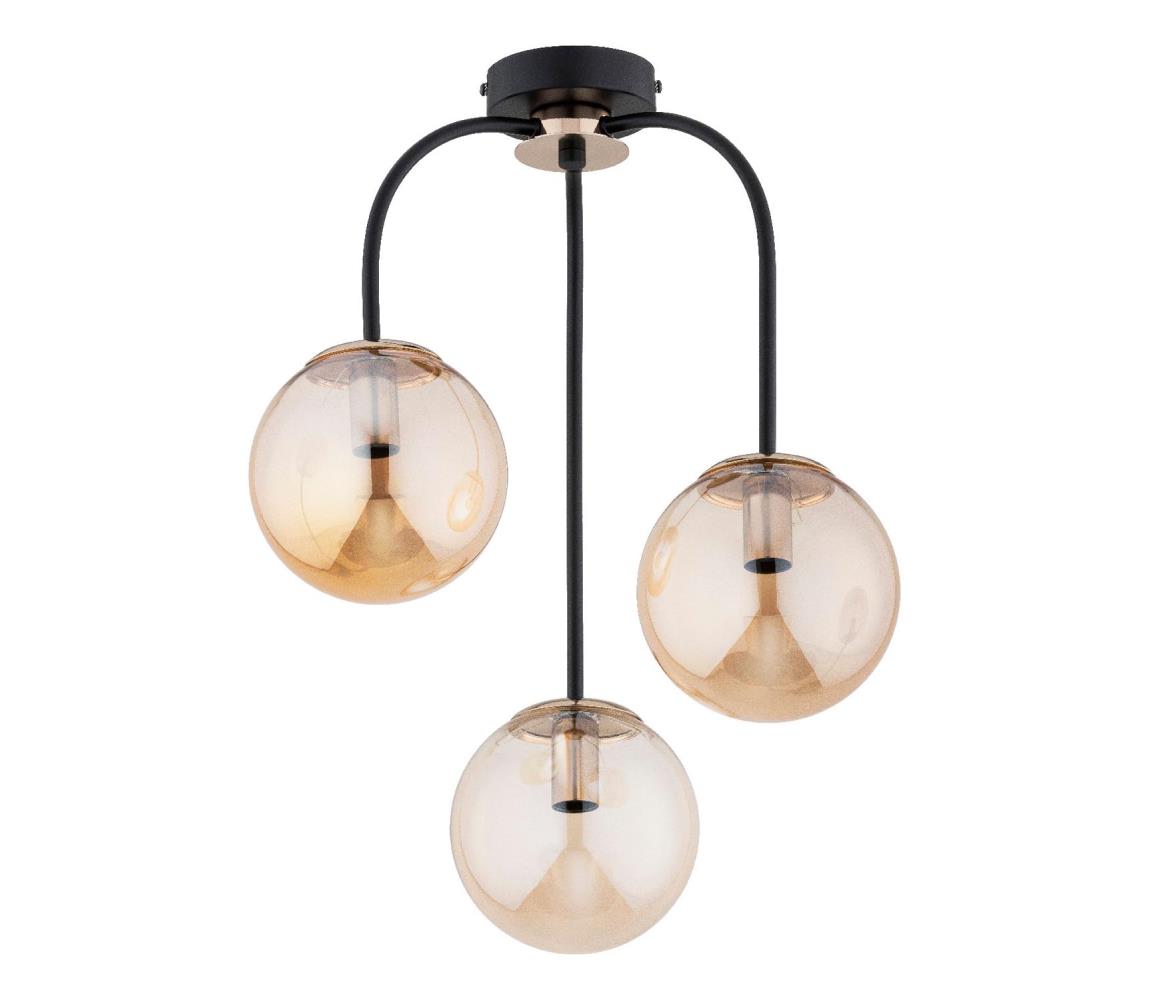Donoci Prisadený luster GAMMA 3xE14/10W/230V čierna/zlatá 62506