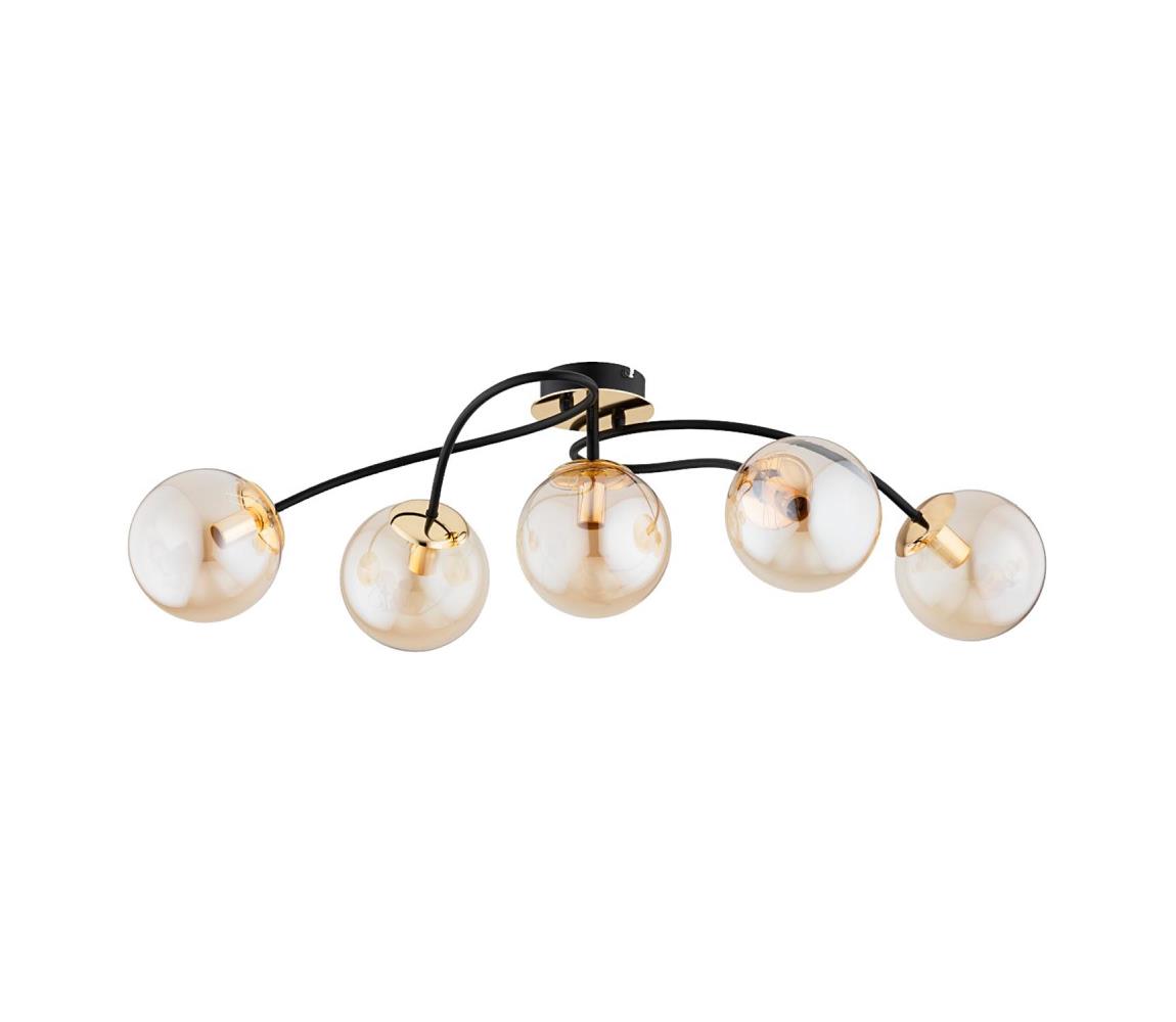 Donoci Prisadený luster GILIAN 5xE14/40W/230V čierna/zlatá 63243