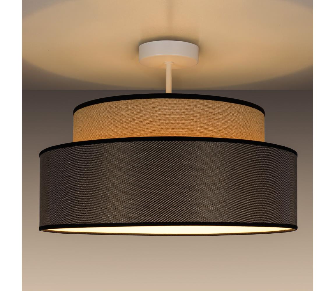 Donoci Prisadený luster GRACE 1xE27/60W/230V pr. 40 cm béžová/hnedá 0669