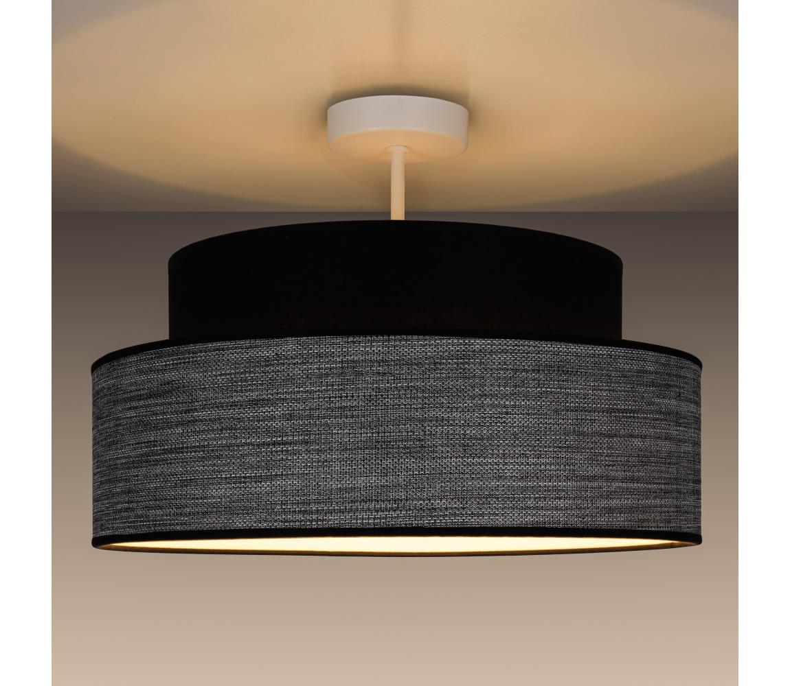 Donoci Prisadený luster GRACE 1xE27/60W/230V pr. 40 cm čierna/šedá 0671