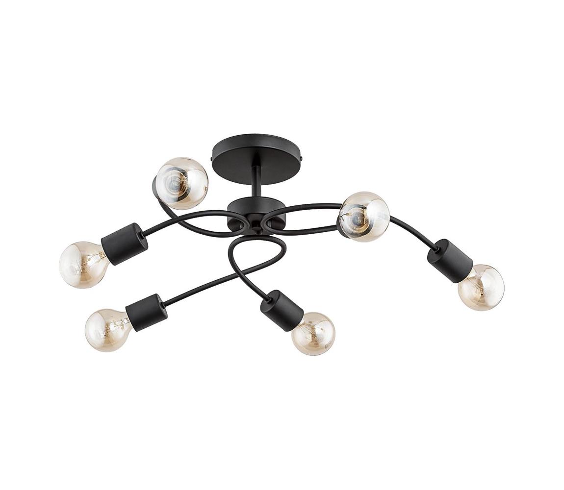 Donoci Prisadený luster HELIX 6xE27/15W/230V čierny 24706