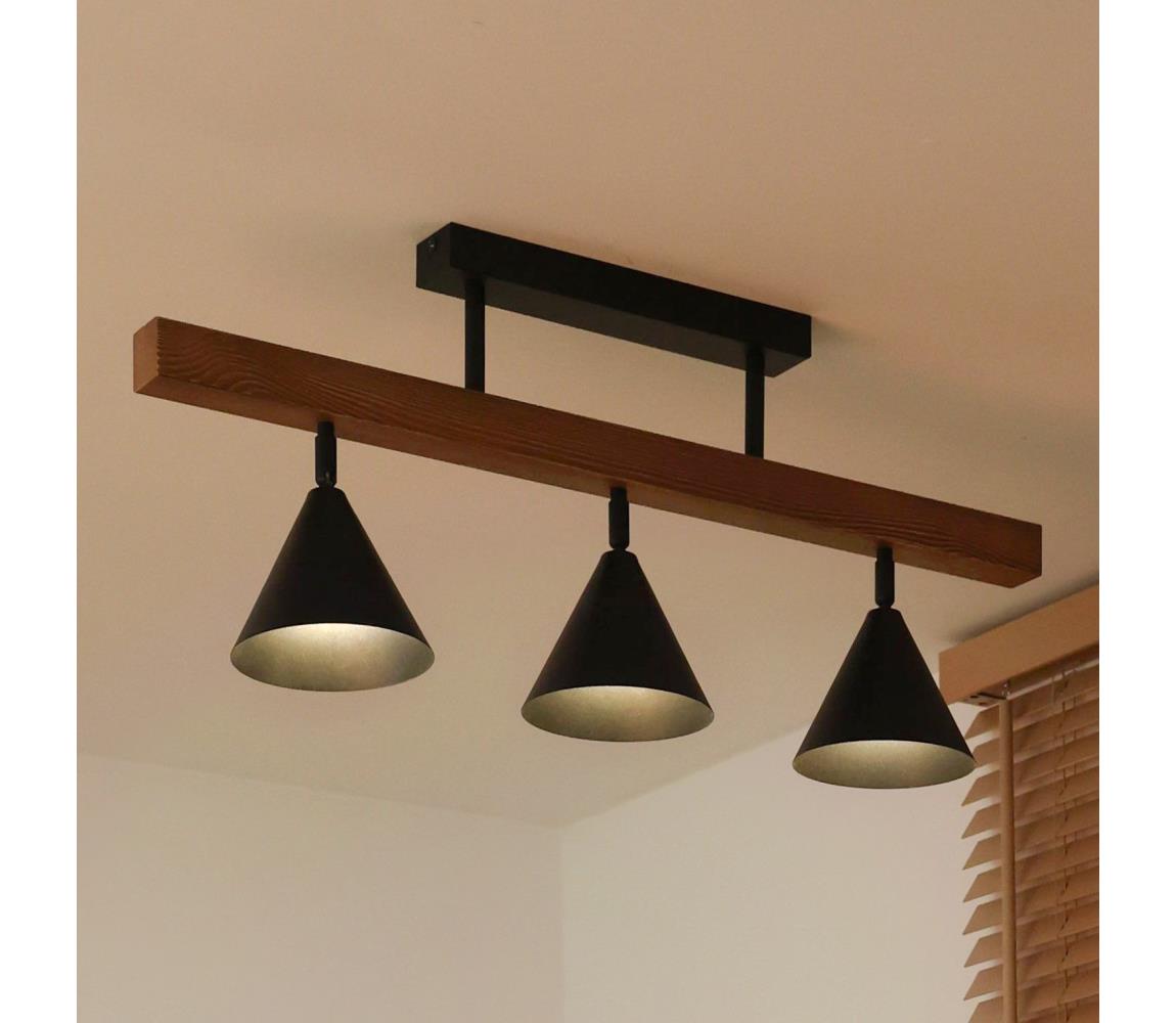 Donoci Prisadený luster IRONLINE 3xG9/3W/230V borovica dub/čierna 70620