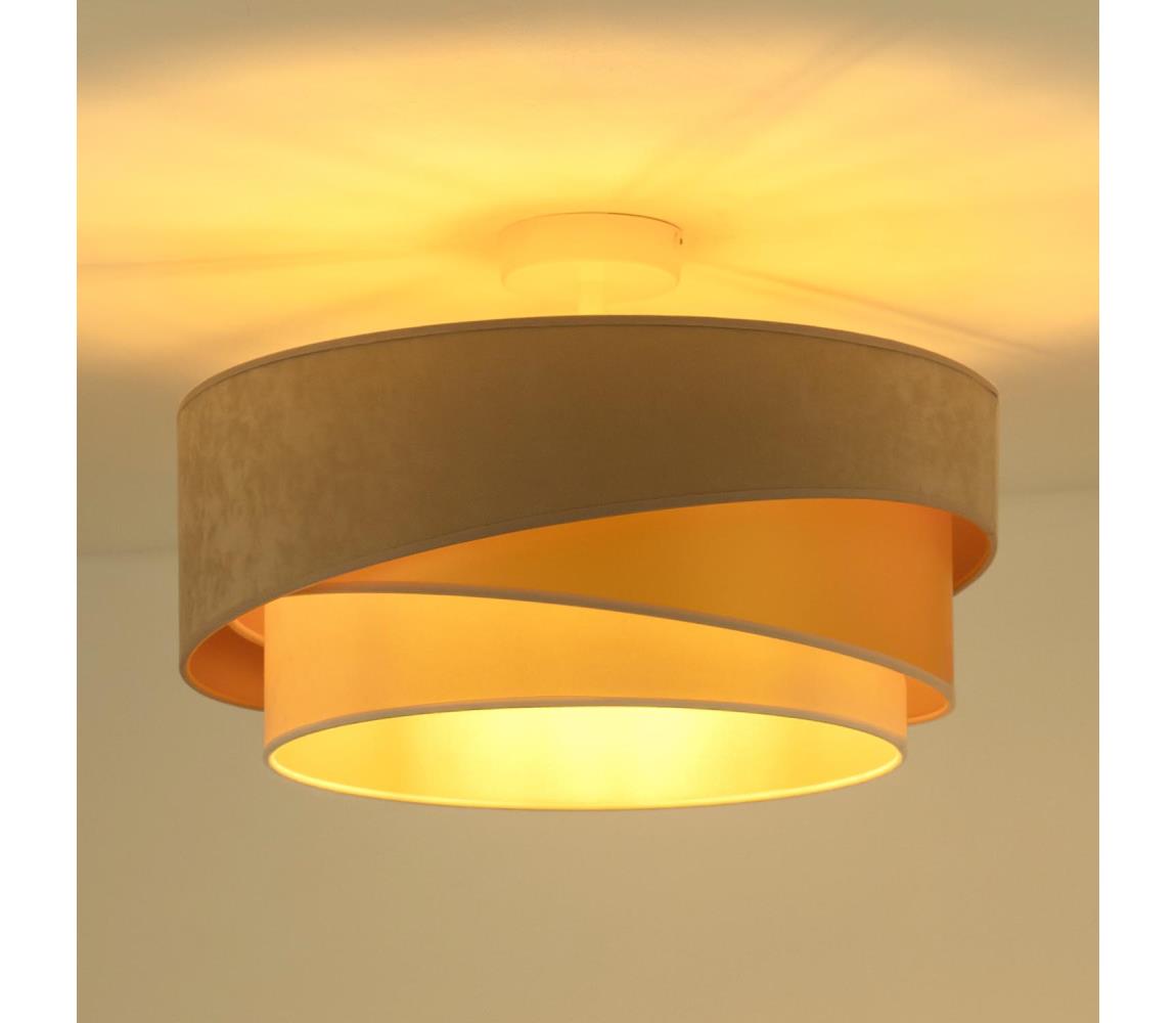 Donoci Prisadený luster KOBO 1xE27/15W/230V pr. 45 cm béžová/zlatá/krémová 605472