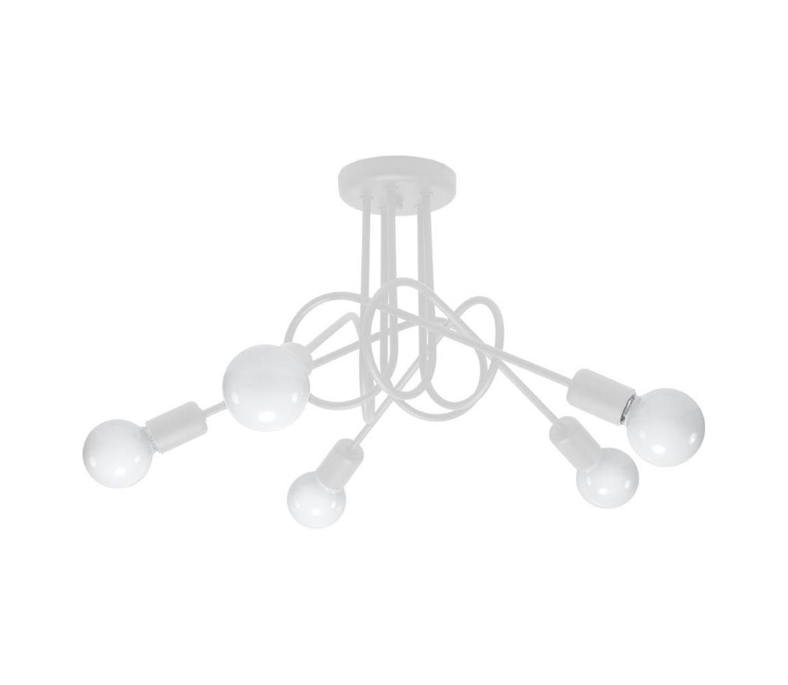 Donoci Prisadený luster LOOP 5xE27/15W/230V biela SL.1432