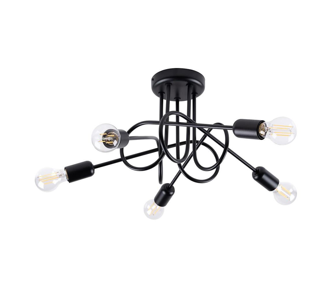 Donoci Prisadený luster LOOP 5xE27/15W/230V čierna SL.1435