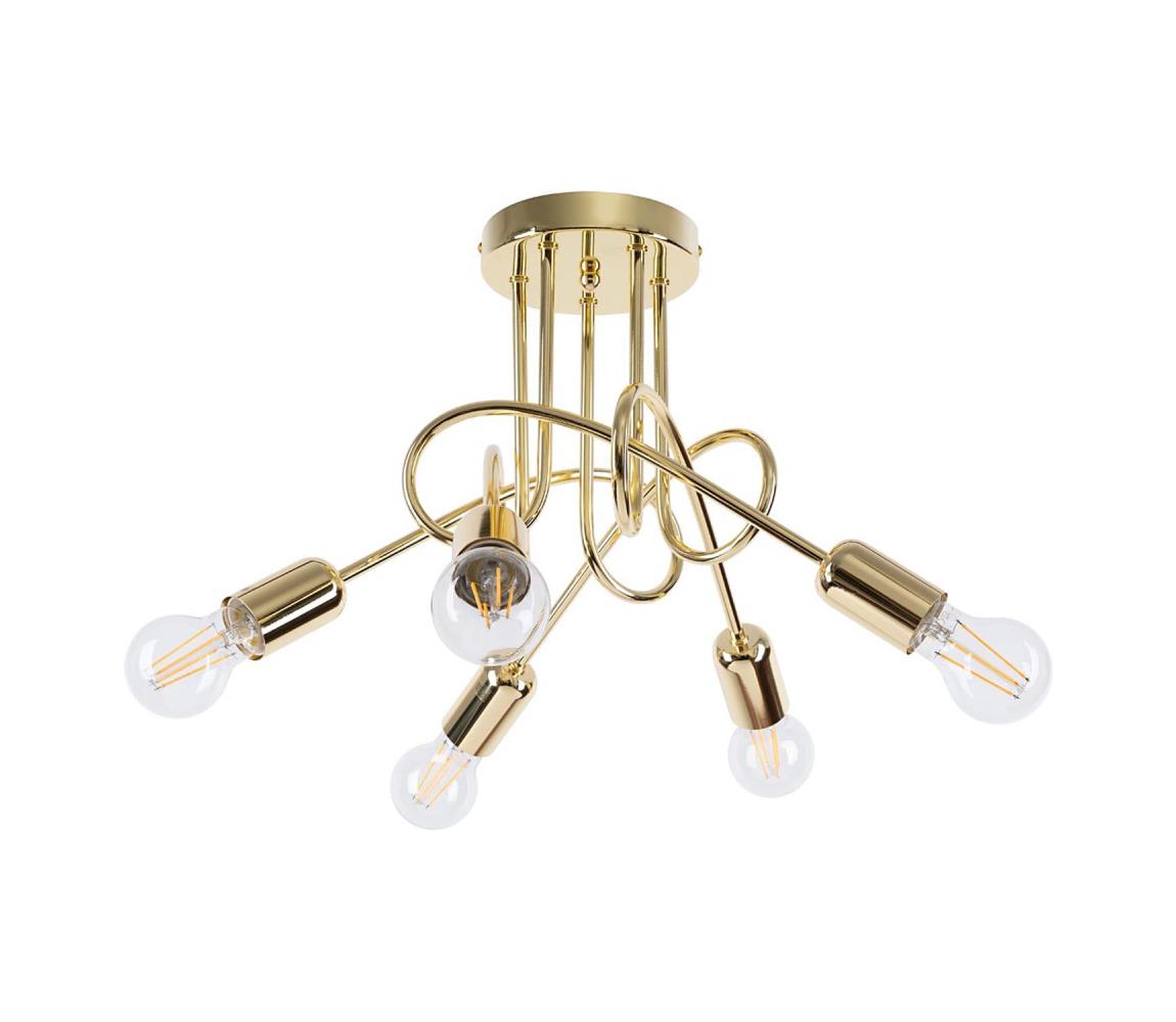 Donoci Prisadený luster LOOP 5xE27/15W/230V zlatá SL.1438