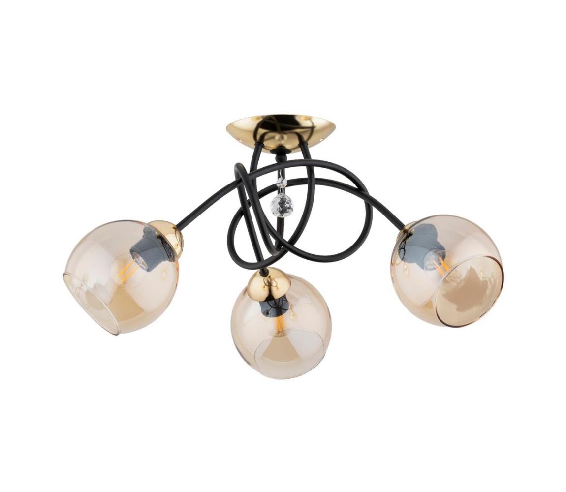 Donoci Prisadený luster MODENA 3xE27/60W/230V čierna/zlatá/béžová 62296
