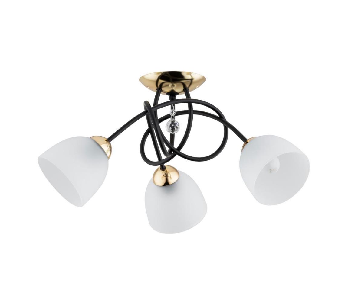 Donoci Prisadený luster MODENA 3xE27/60W/230V čierna/zlatá/biela 62297