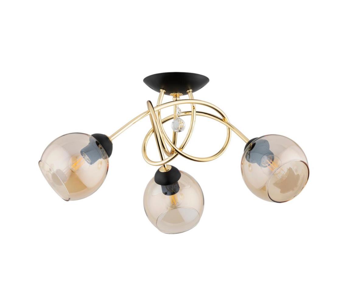 Donoci Prisadený luster MODENA 3xE27/60W/230V zlatá/čierna/béžová 62295