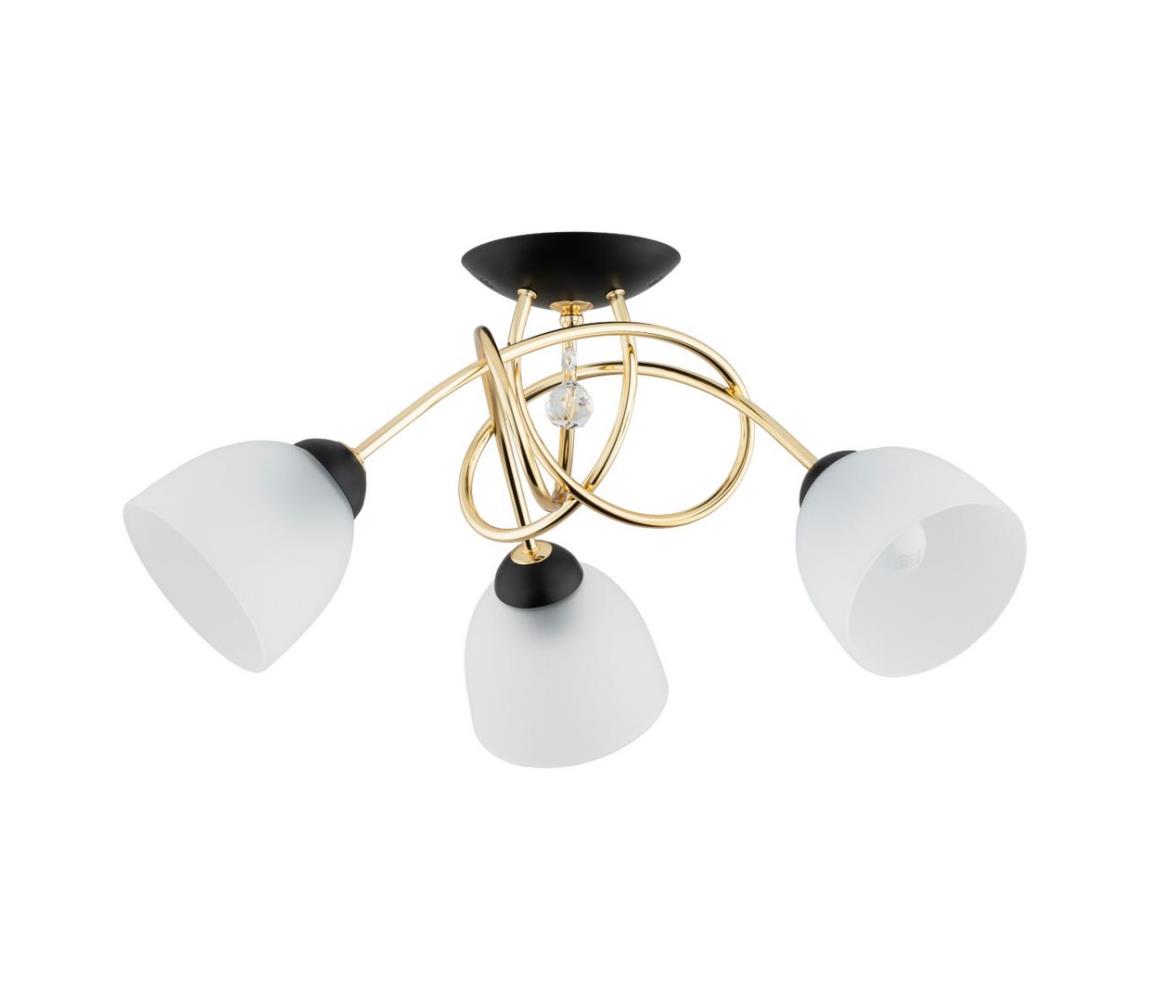 Donoci Prisadený luster MODENA 3xE27/60W/230V zlatá/čierna/biela 62298